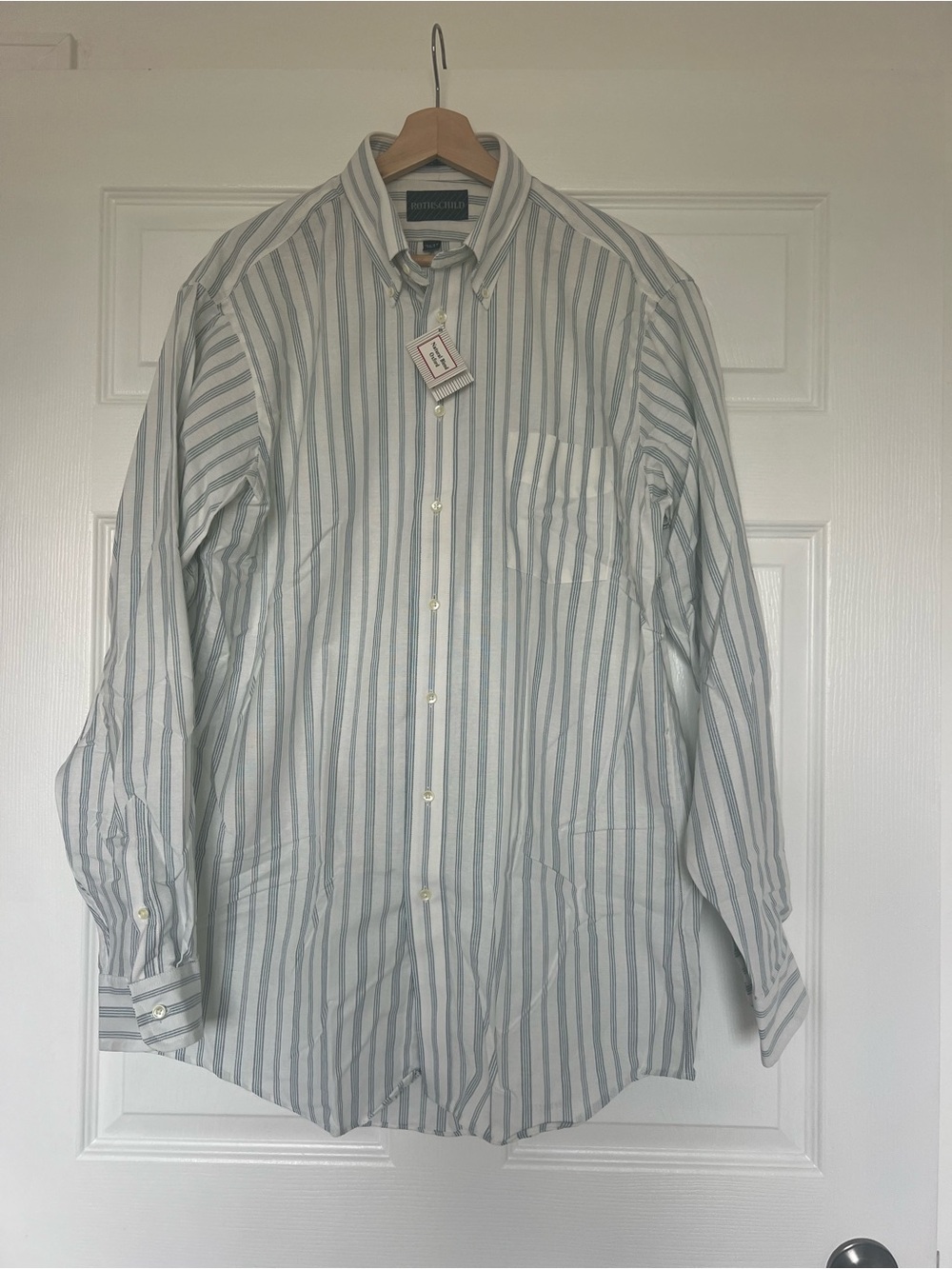 NWT Rotschild button down men’s shirt stripped size 16 1/2-37 tall made in USA